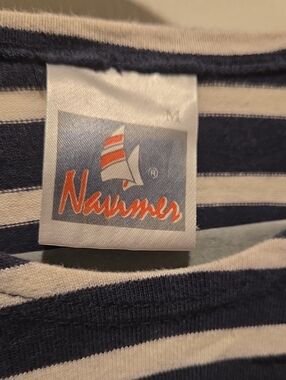 Marimekko Navy and White Striped Polo Shirt